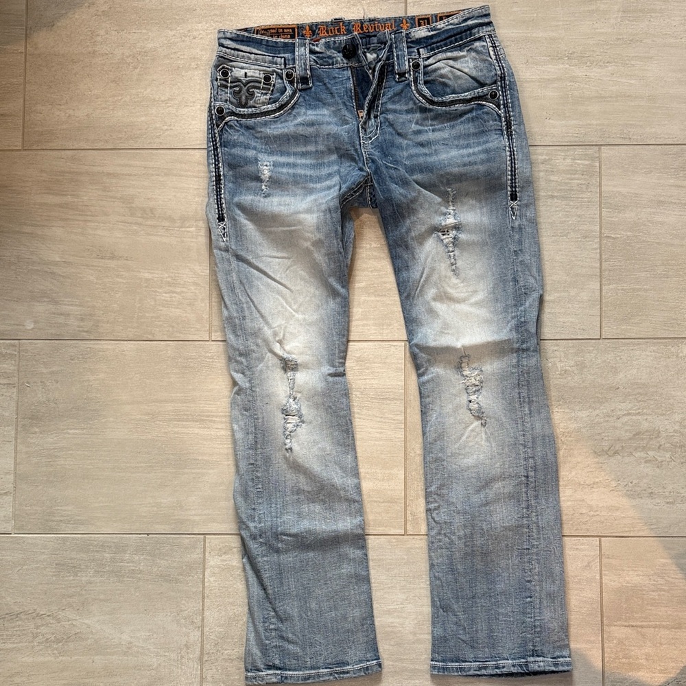 Rock Revival Light Blue Straight Jeans
